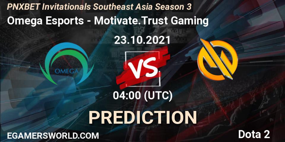 Omega Esports vs Motivate.Trust Gaming: Match Prediction. 23.10.2021 at 04:05, Dota 2, PNXBET Invitationals Southeast Asia Season 3