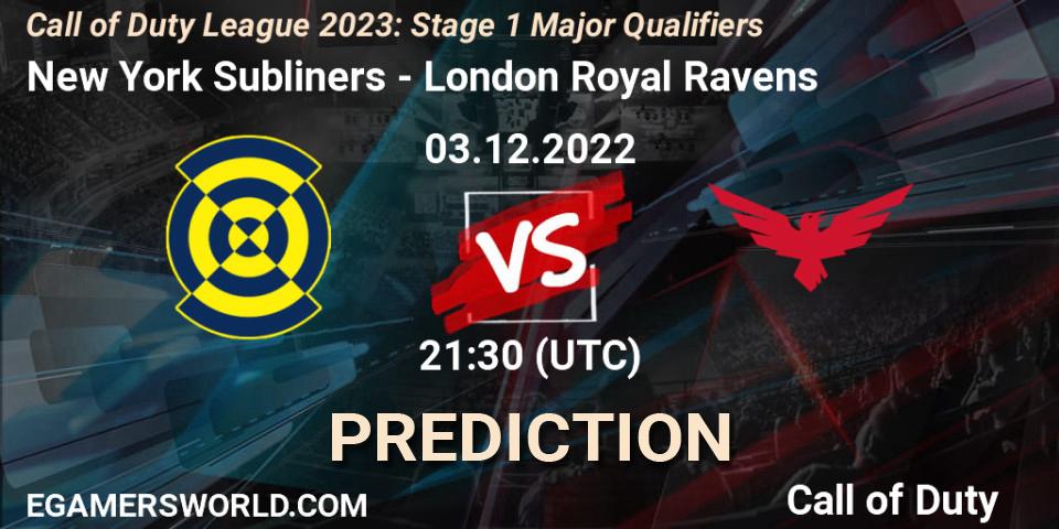 New York Subliners vs London Royal Ravens: Match Prediction. 03.12.2022 at 21:30, Call of Duty, Call of Duty League 2023: Stage 1 Major Qualifiers