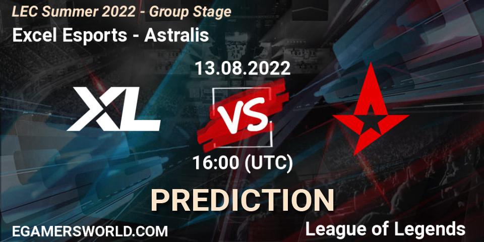 Excel Esports vs Astralis: Match Prediction. 14.08.2022 at 15:00, LoL, LEC Summer 2022 - Group Stage
