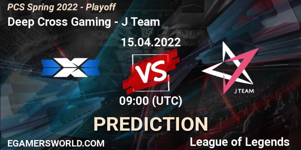 Deep Cross Gaming vs J Team: Match Prediction. 15.04.2022 at 09:00, LoL, PCS Spring 2022 - Playoff