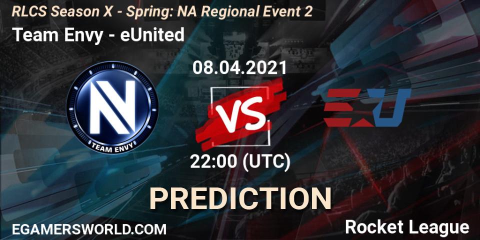 Team Envy vs eUnited: Match Prediction. 08.04.2021 at 22:00, Rocket League, RLCS Season X - Spring: NA Regional Event 2