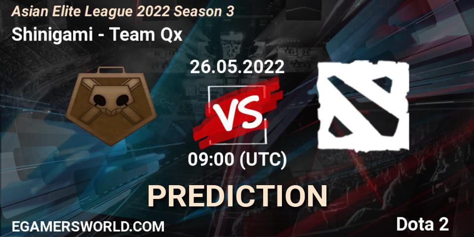 Shinigami vs Team Qx: Match Prediction. 26.05.2022 at 08:56, Dota 2, Asian Elite League 2022 Season 3