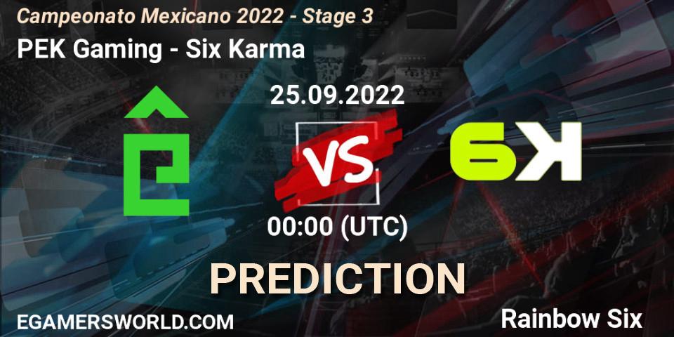 PÊEK Gaming vs Six Karma: Match Prediction. 25.09.2022 at 00:00, Rainbow Six, Campeonato Mexicano 2022 - Stage 3