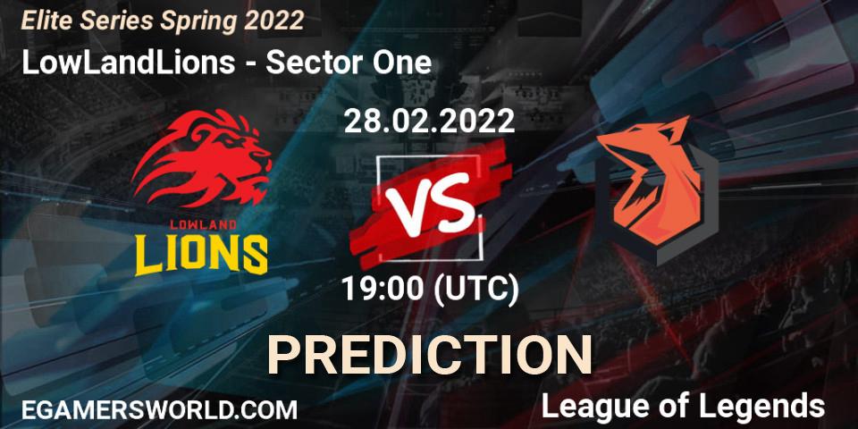 LowLandLions vs Sector One: Match Prediction. 28.02.2022 at 19:00, LoL, Elite Series Spring 2022