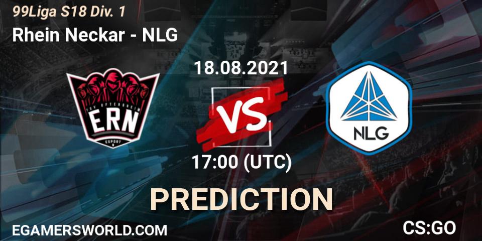 Rhein Neckar vs NLG: Match Prediction. 18.08.2021 at 17:00, Counter-Strike (CS2), 99Liga S18 Div. 1