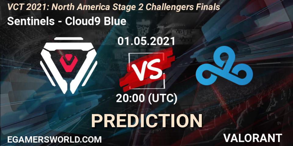 Sentinels vs Cloud9 Blue: Match Prediction. 01.05.2021 at 20:00, VALORANT, VCT 2021: North America Stage 2 Challengers Finals