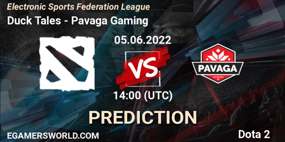 Duck Tales vs Pavaga Gaming: Match Prediction. 06.06.2022 at 17:00, Dota 2, Electronic Sports Federation League