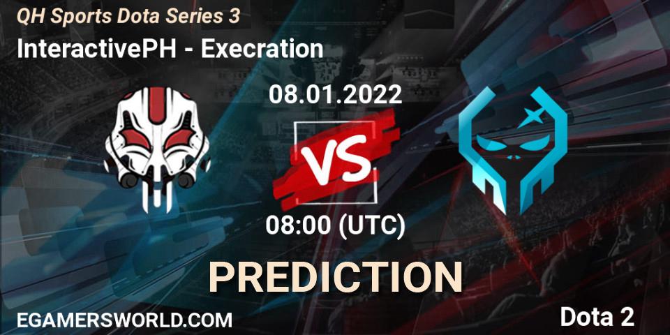 InteractivePH vs Execration: Match Prediction. 06.01.2022 at 04:10, Dota 2, QH Sports Dota Series 3