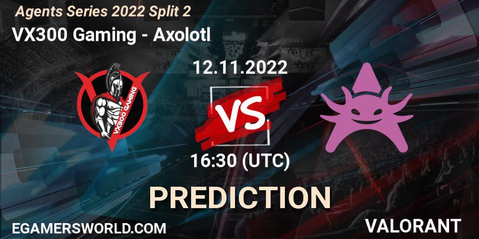 VX300 Gaming vs Axolotl: Match Prediction. 12.11.2022 at 16:30, VALORANT, Agents Series 2022 Split 2