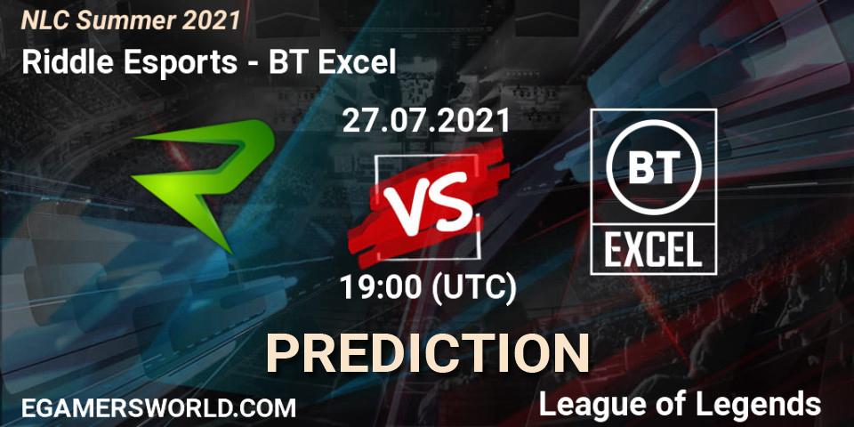 Riddle Esports vs BT Excel: Match Prediction. 27.07.21, LoL, NLC Summer 2021