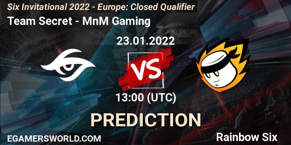 Team Secret vs MnM Gaming: Match Prediction. 23.01.2022 at 13:00, Rainbow Six, Six Invitational 2022 - Europe: Closed Qualifier