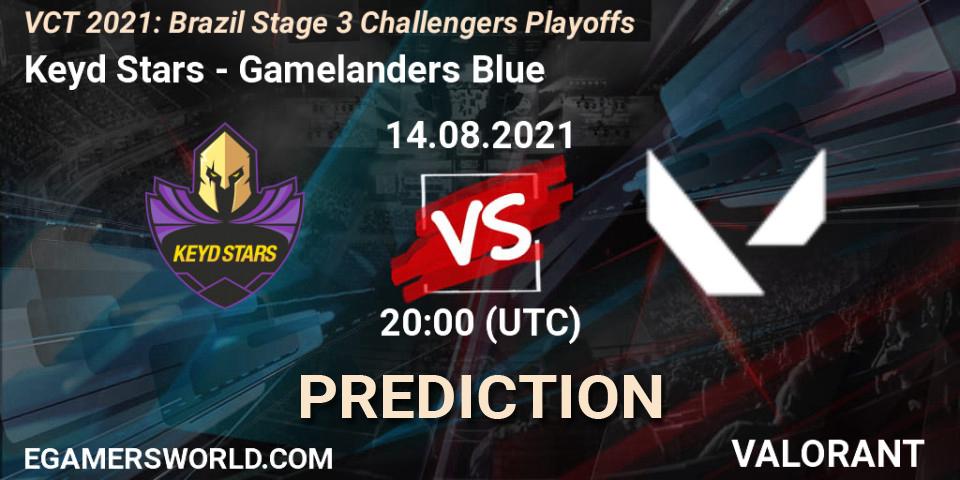 Keyd Stars vs Gamelanders Blue: Match Prediction. 14.08.2021 at 20:00, VALORANT, VCT 2021: Brazil Stage 3 Challengers Playoffs