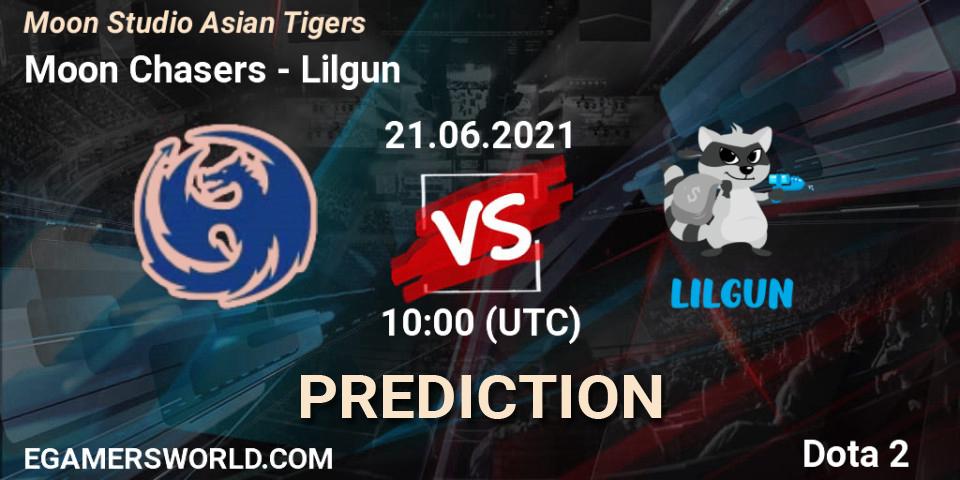Moon Chasers vs Lilgun: Match Prediction. 21.06.2021 at 10:37, Dota 2, Moon Studio Asian Tigers