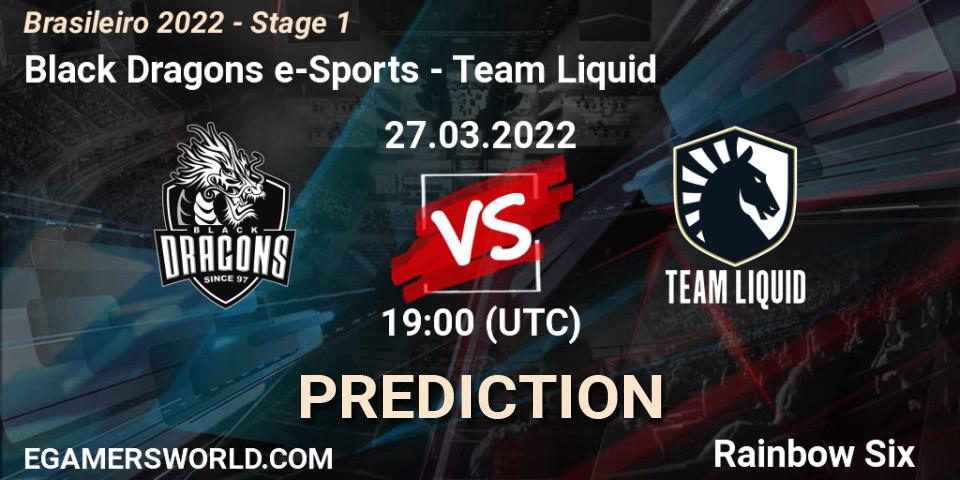 Black Dragons e-Sports vs Team Liquid: Match Prediction. 27.03.2022 at 19:00, Rainbow Six, Brasileirão 2022 - Stage 1