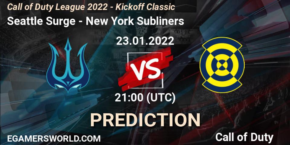 Seattle Surge vs New York Subliners: Match Prediction. 23.01.2022 at 21:00, Call of Duty, Call of Duty League 2022 - Kickoff Classic