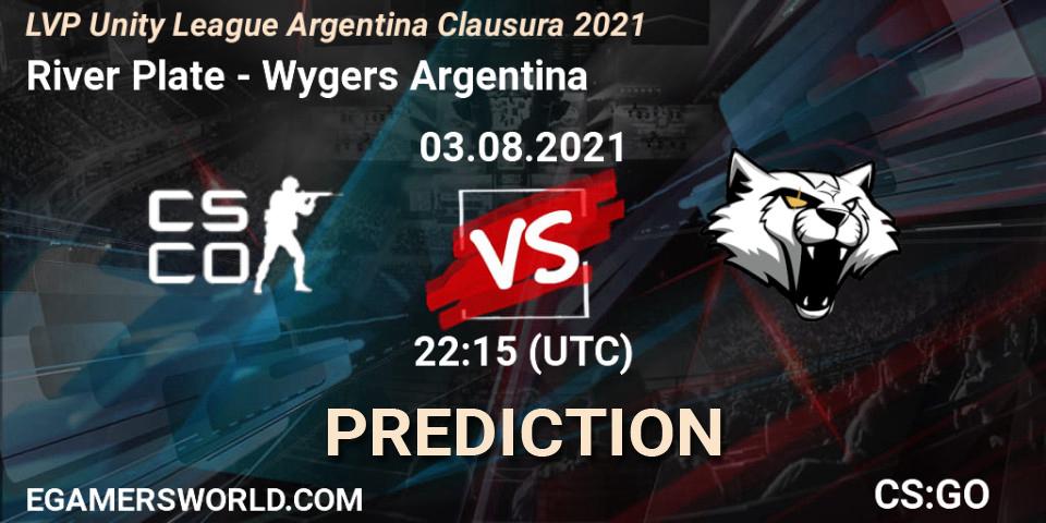 River Plate vs Wygers Argentina: Match Prediction. 03.08.2021 at 22:15, Counter-Strike (CS2), LVP Unity League Argentina Clausura 2021