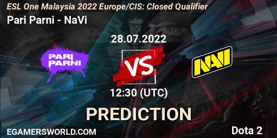 Pari Parni vs NaVi: Match Prediction. 28.07.22, Dota 2, ESL One Malaysia 2022 Europe/CIS: Closed Qualifier