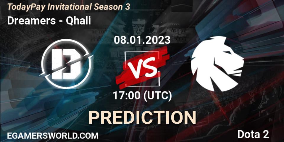 Dreamers vs Qhali: Match Prediction. 08.01.2023 at 17:04, Dota 2, TodayPay Invitational Season 3