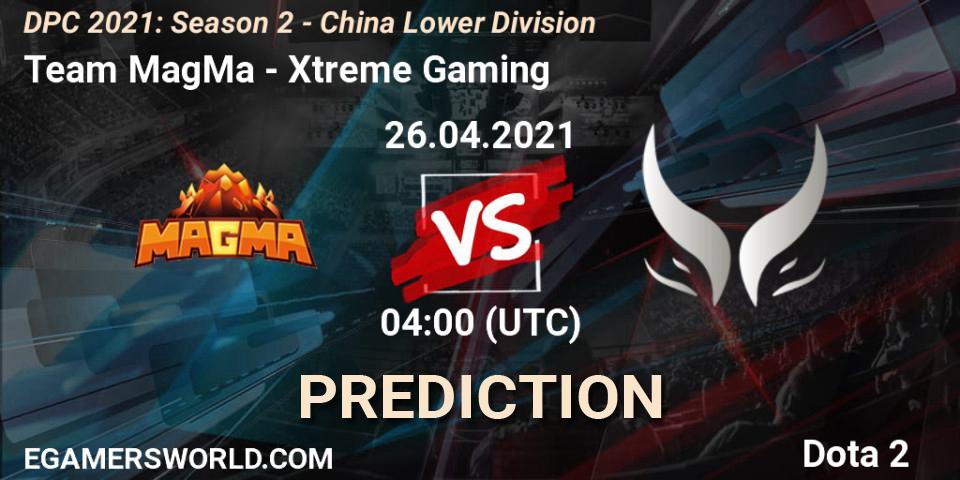 Team MagMa vs Xtreme Gaming: Match Prediction. 26.04.2021 at 03:56, Dota 2, DPC 2021: Season 2 - China Lower Division