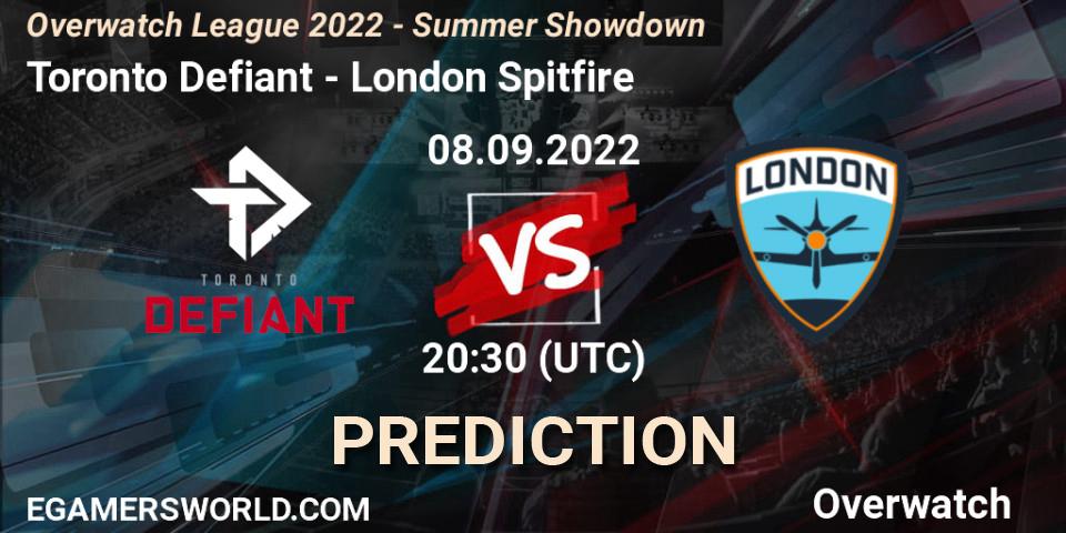 Toronto Defiant vs London Spitfire: Match Prediction. 08.09.2022 at 20:15, Overwatch, Overwatch League 2022 - Summer Showdown