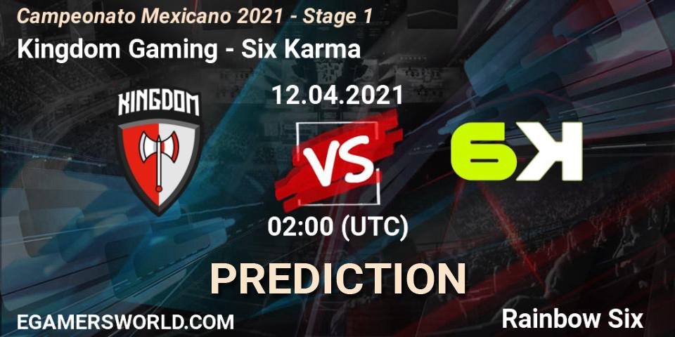 Kingdom Gaming vs Six Karma: Match Prediction. 12.04.2021 at 01:00, Rainbow Six, Campeonato Mexicano 2021 - Stage 1