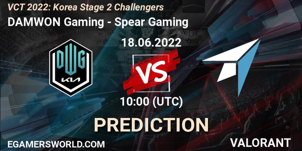DAMWON Gaming vs Spear Gaming: Match Prediction. 18.06.2022 at 10:50, VALORANT, VCT 2022: Korea Stage 2 Challengers