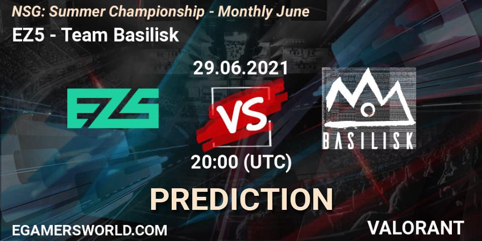 EZ5 vs Team Basilisk: Match Prediction. 29.06.2021 at 21:00, VALORANT, NSG: Summer Championship - Monthly June