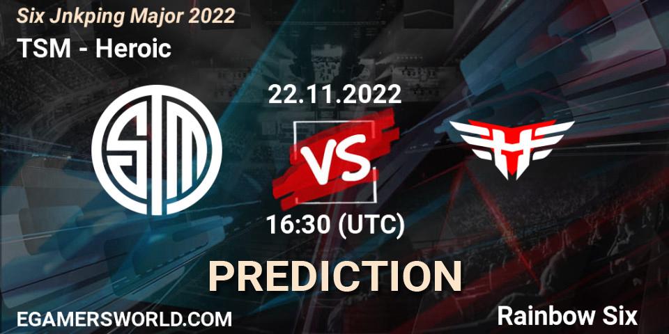 TSM vs Heroic: Match Prediction. 22.11.2022 at 17:30, Rainbow Six, Six Jönköping Major 2022