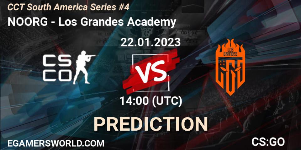 NOORG vs Los Grandes Academy: Match Prediction. 22.01.2023 at 14:00, Counter-Strike (CS2), CCT South America Series #4