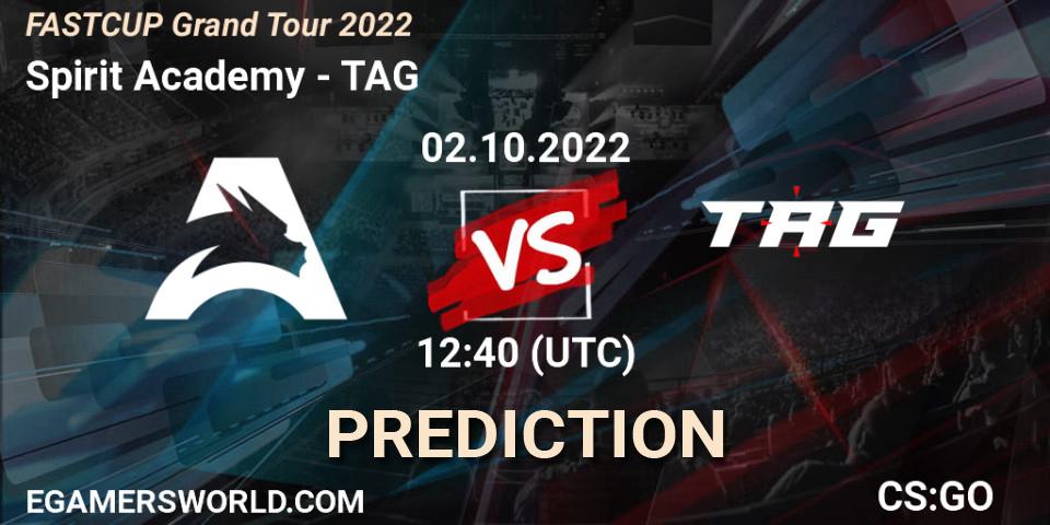 Spirit Academy vs TAG: Match Prediction. 02.10.2022 at 12:50, Counter-Strike (CS2), FASTCUP Grand Tour 2022