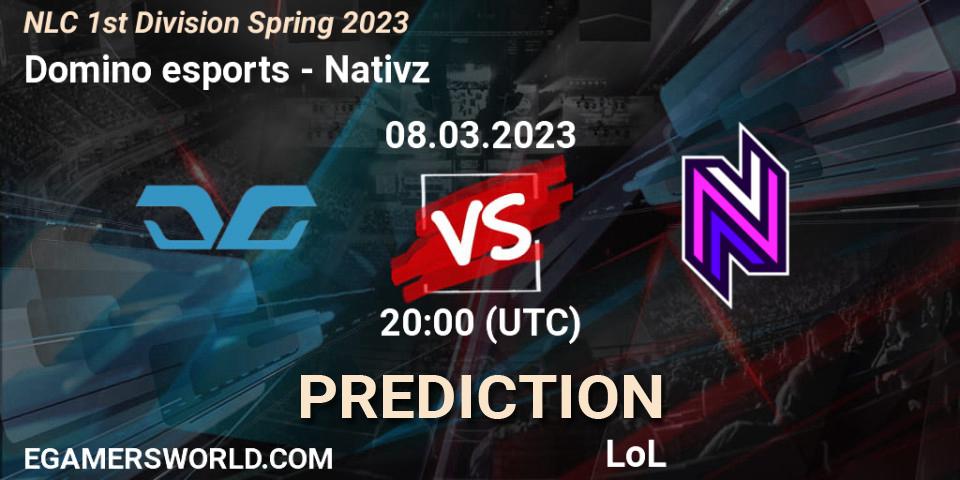 Domino esports vs Nativz: Match Prediction. 14.02.2023 at 17:00, LoL, NLC 1st Division Spring 2023