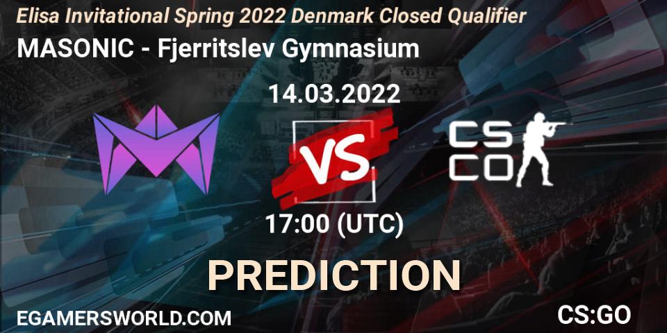 MASONIC vs Fjerritslev Gymnasium: Match Prediction. 14.03.2022 at 17:05, Counter-Strike (CS2), Elisa Invitational Spring 2022 Denmark Closed Qualifier