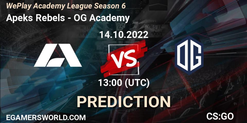 Apeks Rebels vs OG Academy: Match Prediction. 14.10.2022 at 13:00, Counter-Strike (CS2), WePlay Academy League Season 6