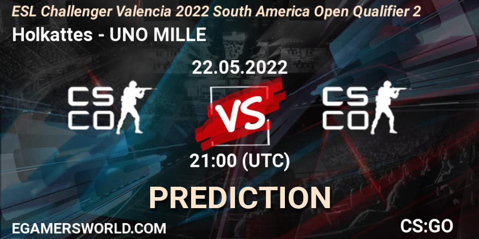 Holkattes vs UNO MILLE: Match Prediction. 22.05.2022 at 21:00, Counter-Strike (CS2), ESL Challenger Valencia 2022 South America Open Qualifier 2