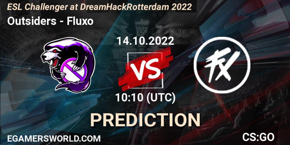 Outsiders vs Fluxo: Match Prediction. 14.10.2022 at 10:10, Counter-Strike (CS2), ESL Challenger at DreamHack Rotterdam 2022