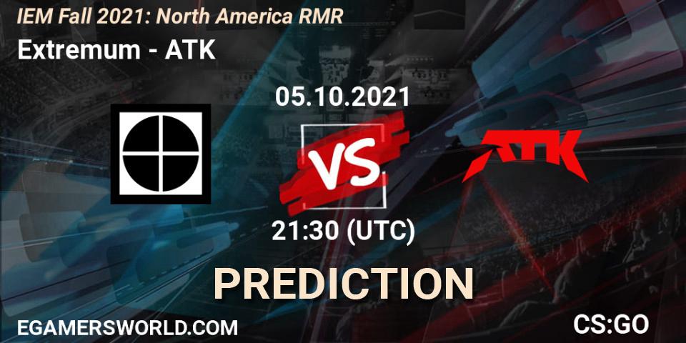 Extremum vs ATK: Match Prediction. 05.10.2021 at 22:00, Counter-Strike (CS2), IEM Fall 2021: North America RMR