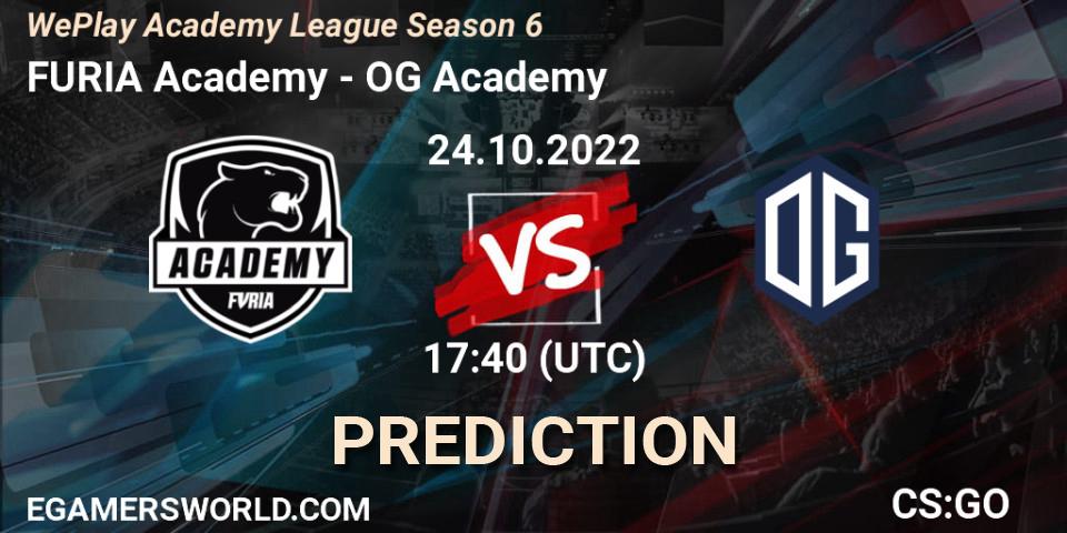 FURIA Academy vs OG Academy: Match Prediction. 24.10.2022 at 17:40, Counter-Strike (CS2), WePlay Academy League Season 6