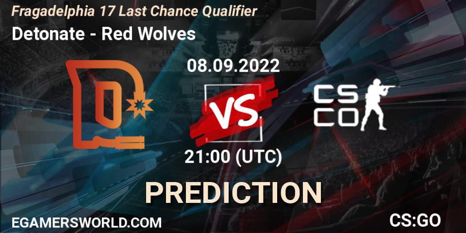 Detonate vs Red Wolves: Match Prediction. 08.09.2022 at 21:15, Counter-Strike (CS2), Fragadelphia 17 Last Chance Qualifier