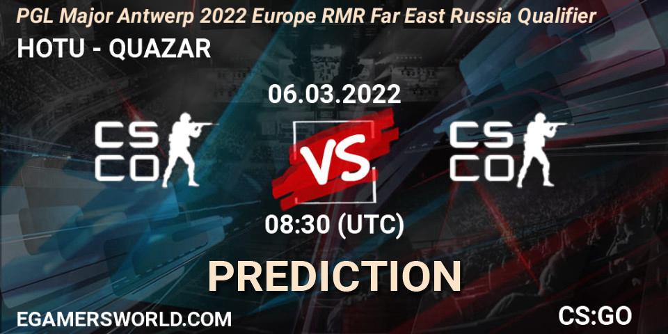 HOTU vs QUAZAR: Match Prediction. 06.03.2022 at 08:30, Counter-Strike (CS2), PGL Major Antwerp 2022 Europe RMR Far East Russia Qualifier