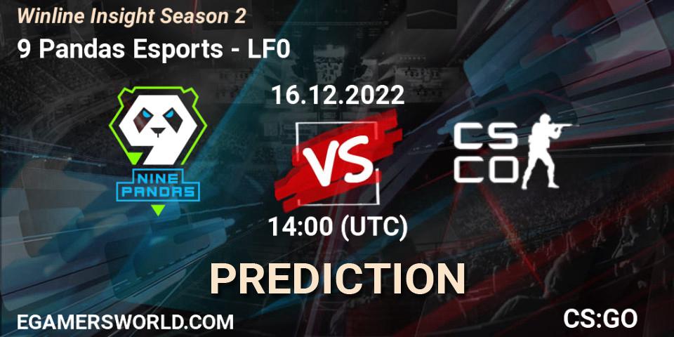 9 Pandas Esports vs LF0: Match Prediction. 16.12.2022 at 14:00, Counter-Strike (CS2), Winline Insight Season 2