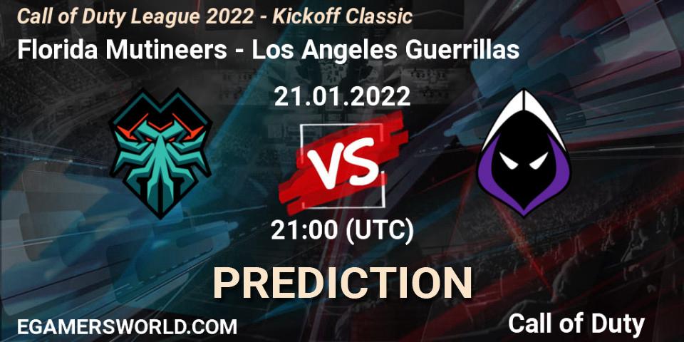 Florida Mutineers vs Los Angeles Guerrillas: Match Prediction. 21.01.2022 at 21:00, Call of Duty, Call of Duty League 2022 - Kickoff Classic
