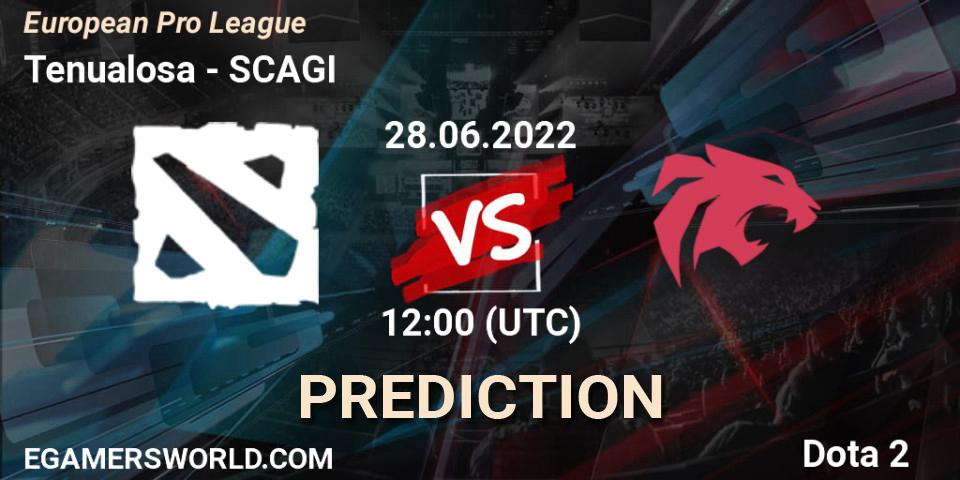 Tenualosa vs SCAGI: Match Prediction. 28.06.2022 at 13:17, Dota 2, European Pro League