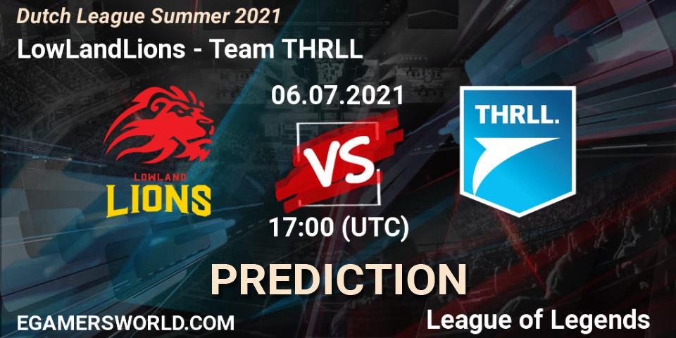 LowLandLions vs Team THRLL: Match Prediction. 08.06.2021 at 20:00, LoL, Dutch League Summer 2021