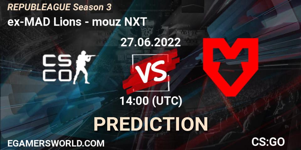 ex-MAD Lions vs mouz NXT: Match Prediction. 27.06.2022 at 14:00, Counter-Strike (CS2), REPUBLEAGUE Season 3