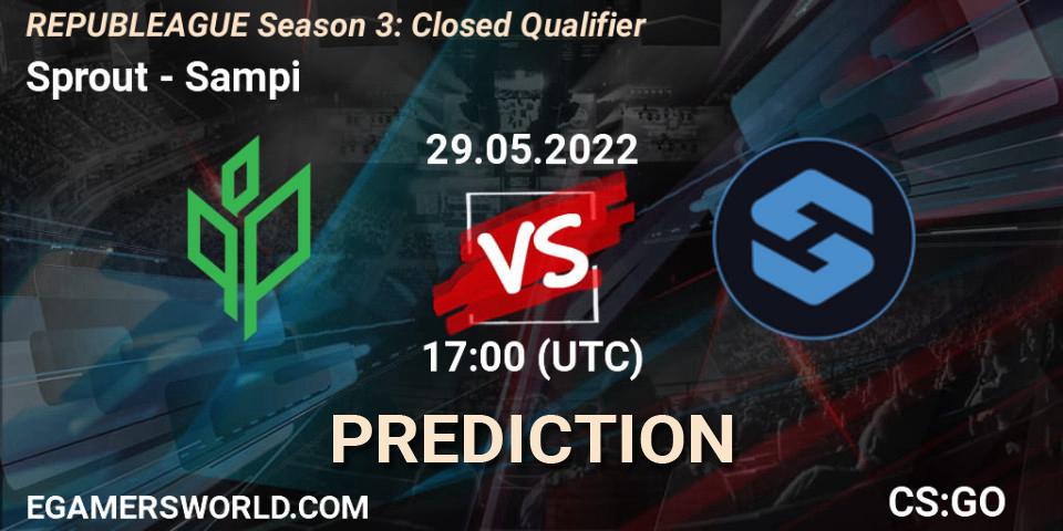 Sprout vs Sampi: Match Prediction. 29.05.2022 at 17:00, Counter-Strike (CS2), REPUBLEAGUE Season 3: Closed Qualifier