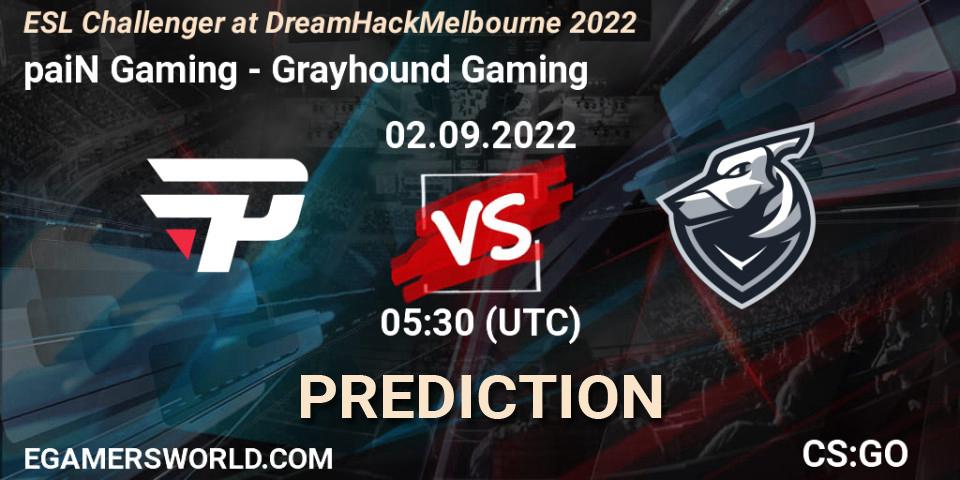 paiN Gaming vs Grayhound Gaming: Match Prediction. 02.09.2022 at 05:50, Counter-Strike (CS2), ESL Challenger at DreamHack Melbourne 2022