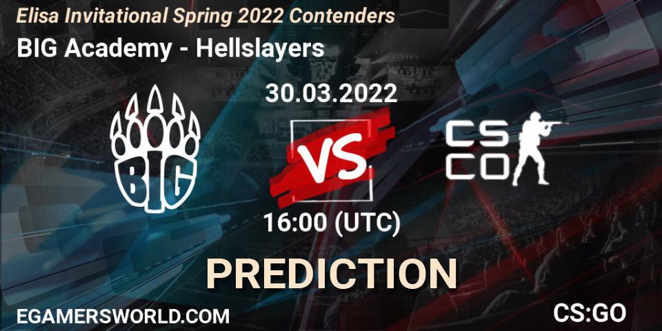 BIG Academy vs Hellslayers: Match Prediction. 30.03.2022 at 13:00, Counter-Strike (CS2), Elisa Invitational Spring 2022 Contenders