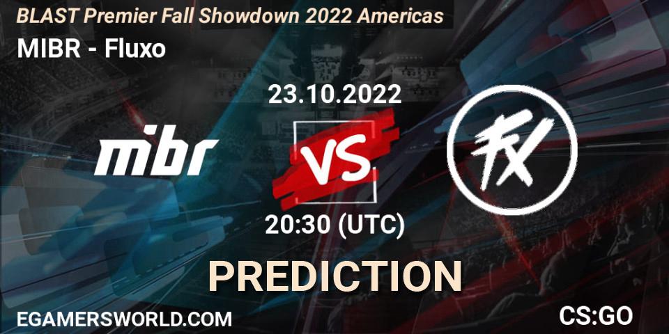 MIBR vs Fluxo: Match Prediction. 23.10.2022 at 20:40, Counter-Strike (CS2), BLAST Premier Fall Showdown 2022 Americas