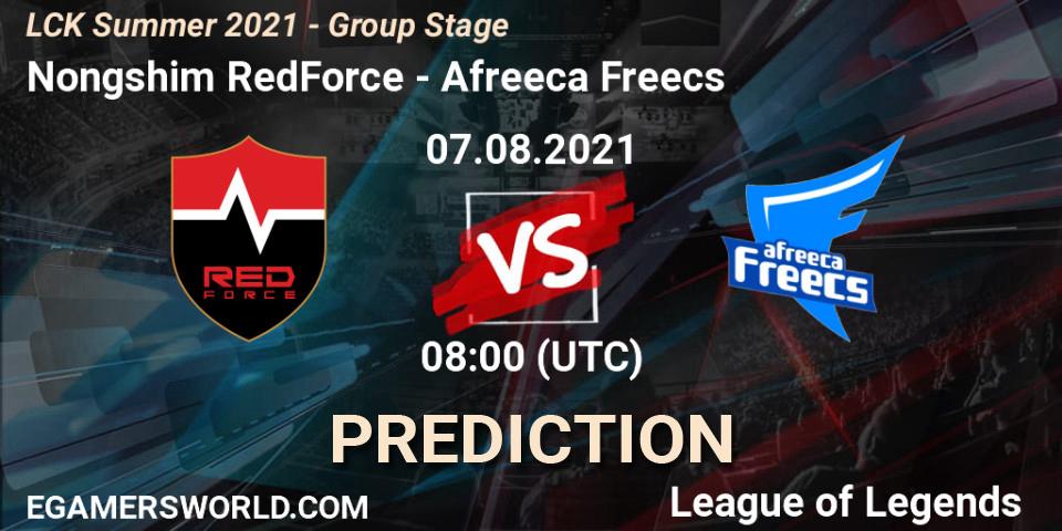 Nongshim RedForce vs Afreeca Freecs: Match Prediction. 07.08.2021 at 08:00, LoL, LCK Summer 2021 - Group Stage
