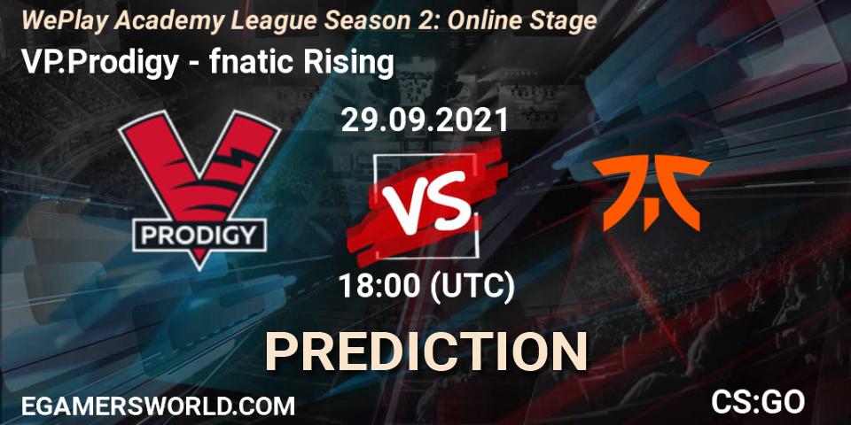 VP.Prodigy vs fnatic Rising: Match Prediction. 29.09.2021 at 17:30, Counter-Strike (CS2), WePlay Academy League Season 2: Online Stage